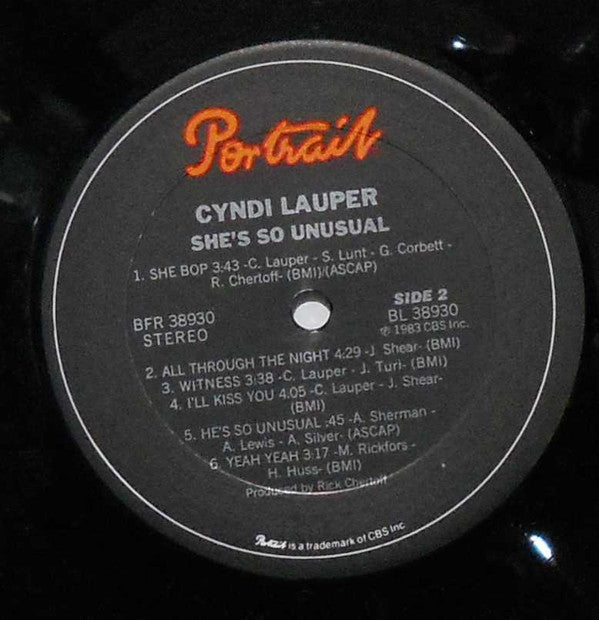 Cyndi Lauper : She's So Unusual (LP, Album, Pit)