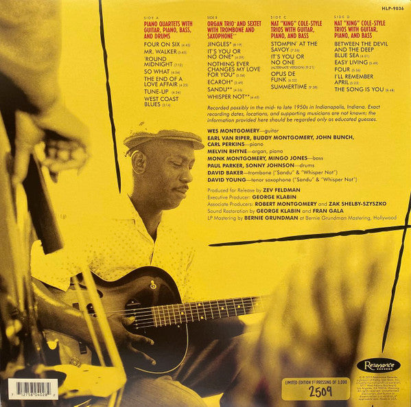 【2LP】ウエス・モンゴメリー／Back on Indiana Avenue Wes Montgomery Back on Indiana Avenue: The Carroll DeCamp