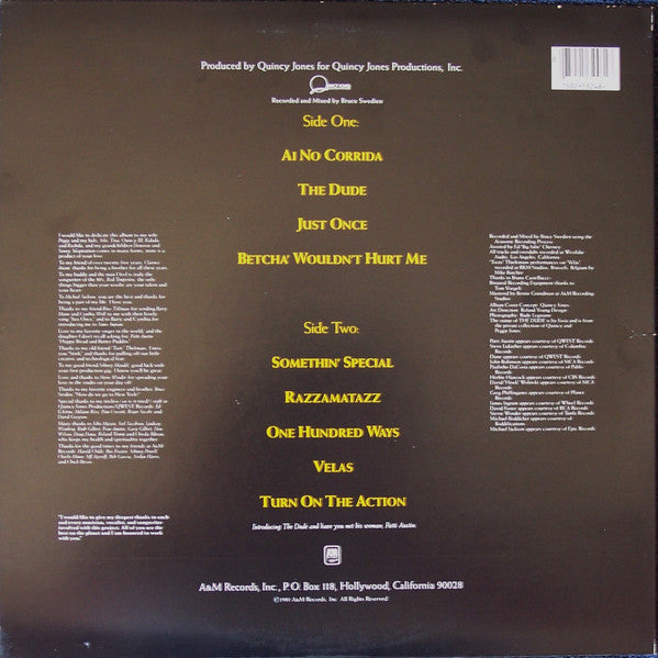 Quincy Jones : The Dude (LP, Album, "R")