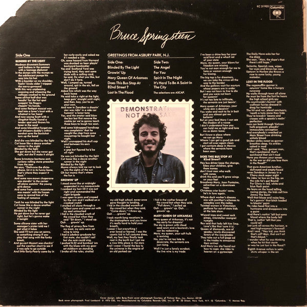 Bruce Springsteen : Greetings From Asbury Park, N.J. (LP, Album, Ter)