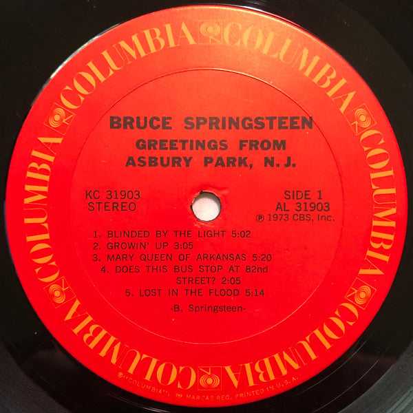 Bruce Springsteen : Greetings From Asbury Park, N.J. (LP, Album, Ter)