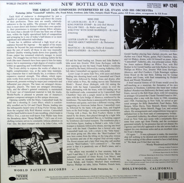 Gil Evans And His Orchestra Featuring Cannonball Adderley : New Bottle Old Wine (LP, Album, RE, 180)