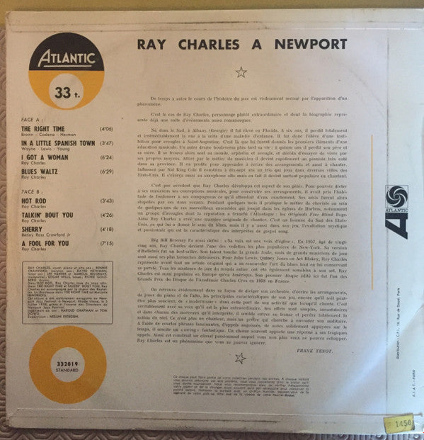 Ray Charles : Ray Charles At Newport (LP, Album, Mono, RP)