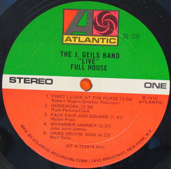 The J. Geils Band : "Live" Full House (LP, Album, MO )