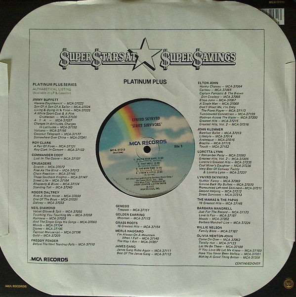 Lynyrd Skynyrd : Street Survivors (LP, Album, RE, Pin)