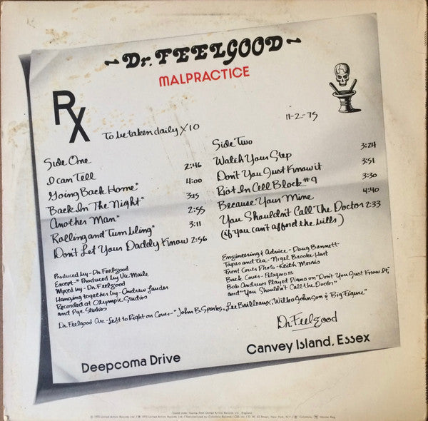 Dr. Feelgood : Malpractice (LP, Album)