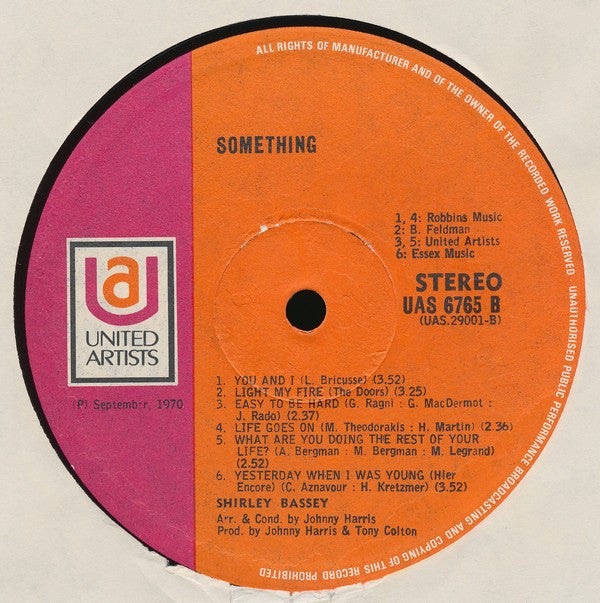 Shirley Bassey : Is Really "Something" (LP, Album)