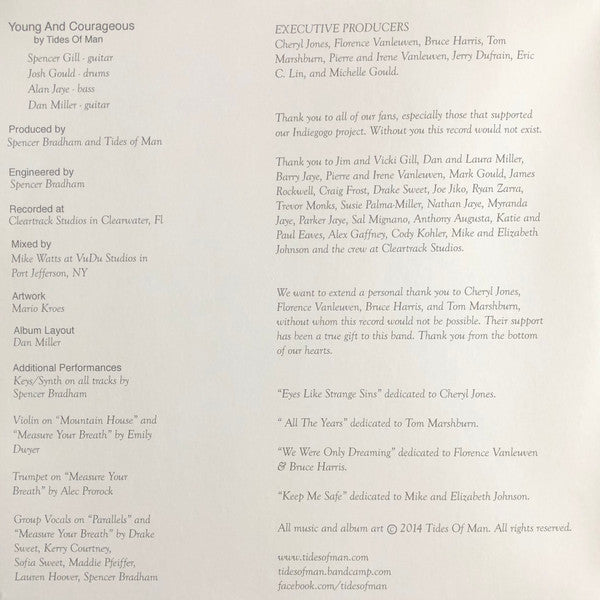 Tides Of Man : Young And Courageous (2xLP, Album, Ltd, RP, Tur)