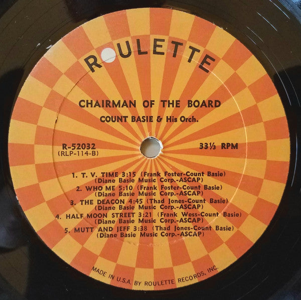 Count Basie : Chairman Of The Board (LP, Album, Mono, RE)