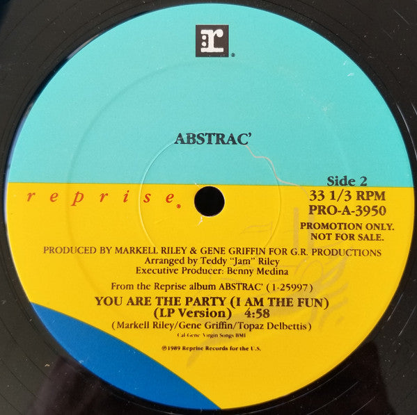 Abstrac' : You Are The Party (I Am The Fun) (12", Promo)