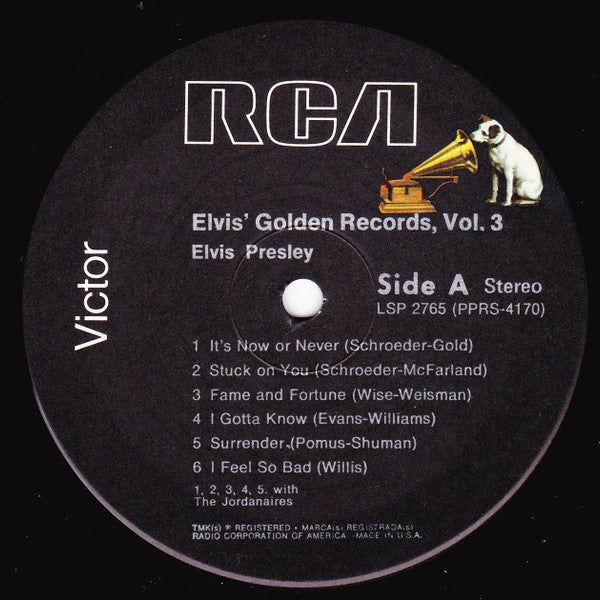 Elvis Presley : Elvis' Golden Records, Vol. 3 (LP, Comp, RE, Bla)