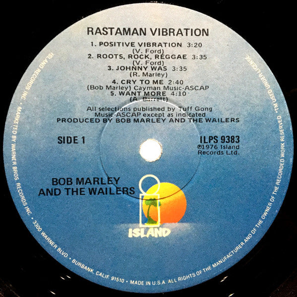 Bob Marley & The Wailers : Rastaman Vibration (LP, Album, RP, Win)