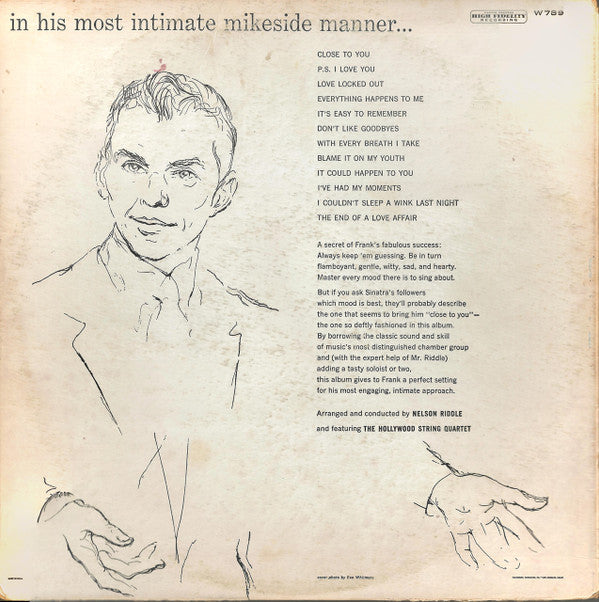Frank Sinatra : Close To You (LP, Album, Mono, Scr)