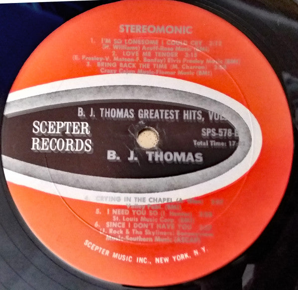 B.J. Thomas : Greatest Hits Volume 1 (LP, Comp, Gat)