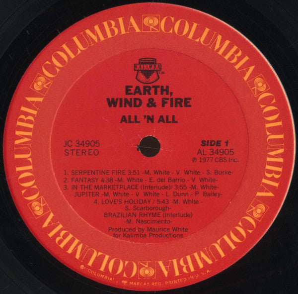 Earth, Wind & Fire : All 'N All (LP, Album, Ter)