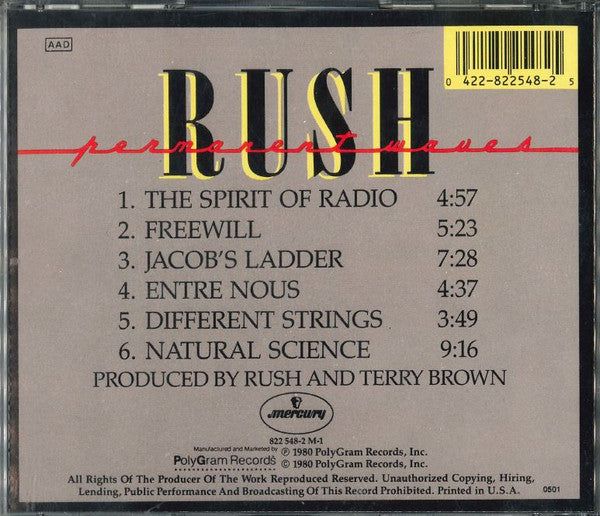 Rush : Permanent Waves (CD, Album)