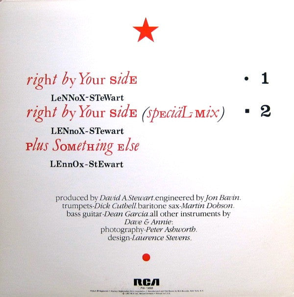 Eurythmics : Right By Your Side (12", Promo)