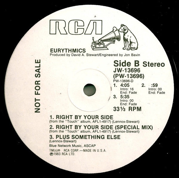 Eurythmics : Right By Your Side (12", Promo)
