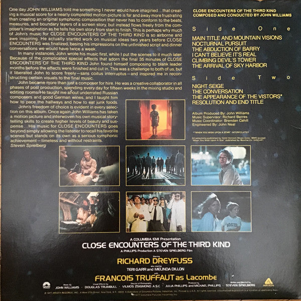 John Williams (4) : Close Encounters Of The Third Kind (Original Motion Picture Soundtrack) (LP, Album, Col)