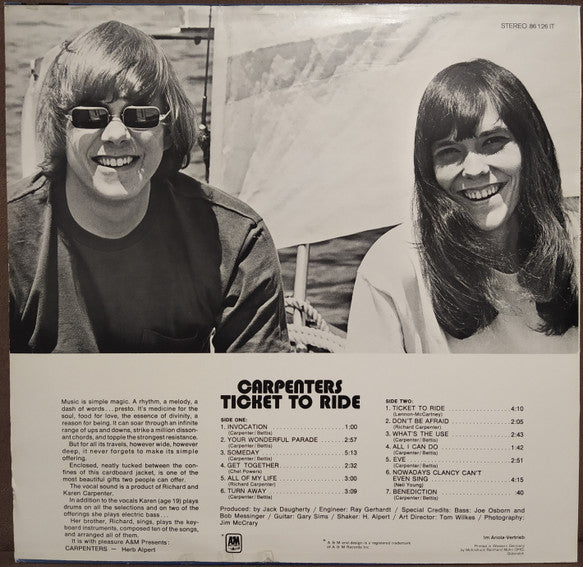 Carpenters : Ticket To Ride (LP, Album)