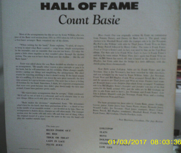 Count Basie : Hall Of Fame (LP, Album, Mono, RE)