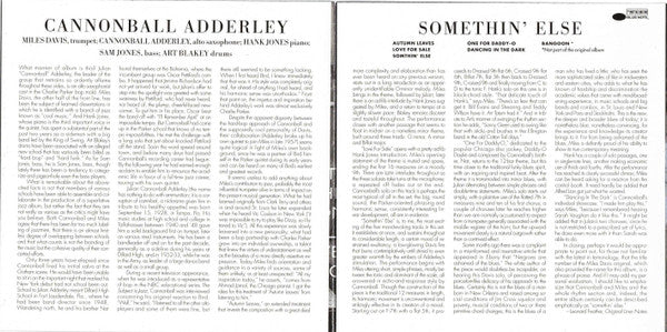 Cannonball Adderley : Somethin' Else (CD, Album, RE, RM)