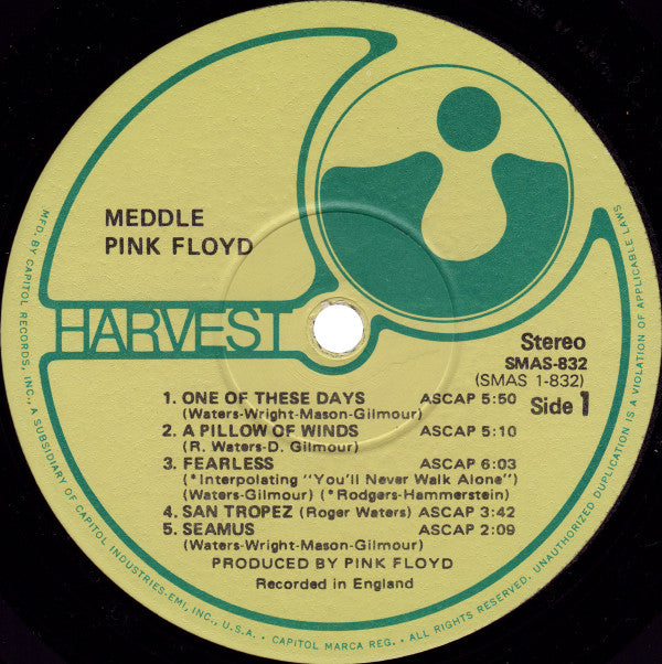 Pink Floyd : Meddle (LP, Album, RE, Win)