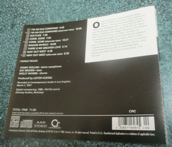 Sonny Rollins : Way Out West (CD, Album, Club, RE, RM)
