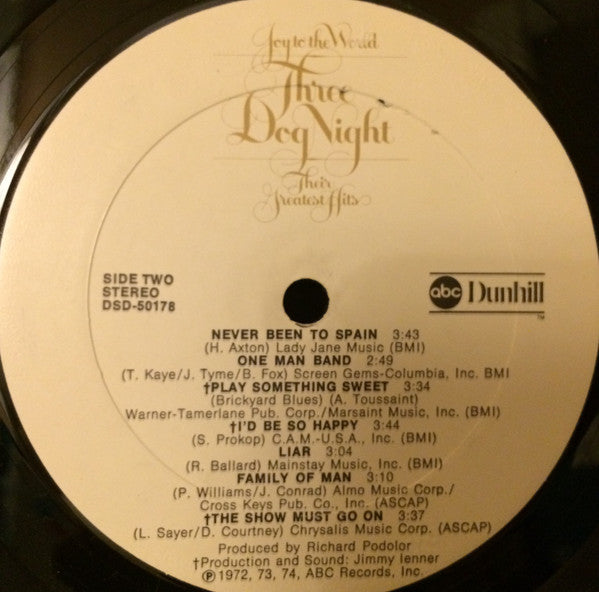 Three Dog Night : Joy To The World - Their Greatest Hits (LP, Comp, Son)