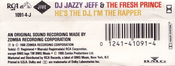 DJ Jazzy Jeff & The Fresh Prince : He's The DJ, I'm The Rapper (Cass, Album, Whi)
