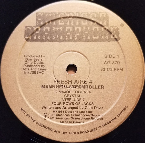 Mannheim Steamroller : Fresh Aire 4 (LP, Album, Gat)