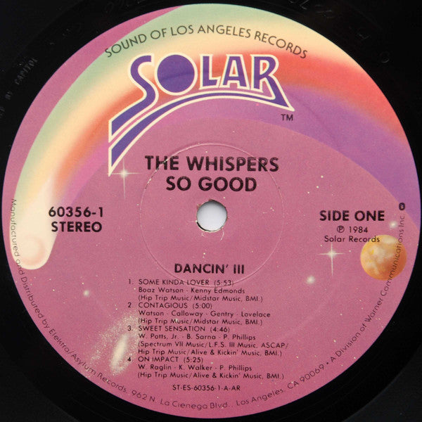The Whispers : So Good (LP, Album, All)