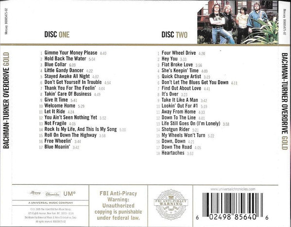 Bachman-Turner Overdrive : Gold (2xCD, Comp, RM)