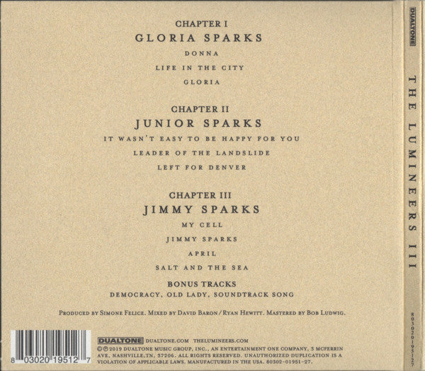 The Lumineers : III (CD, Album)