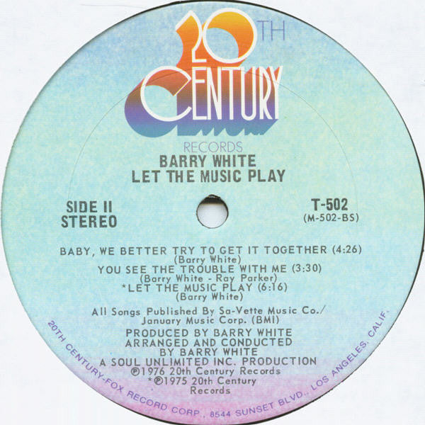 Barry White : Let The Music Play (LP, Album, Ter)