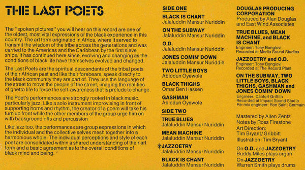 The Last Poets : Jazzoetry (LP, Comp)
