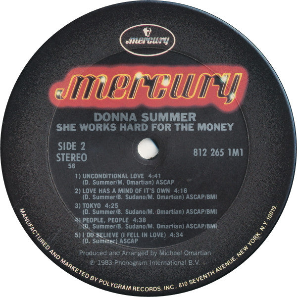 Donna Summer : She Works Hard For The Money (LP, Album, Club, 56 )