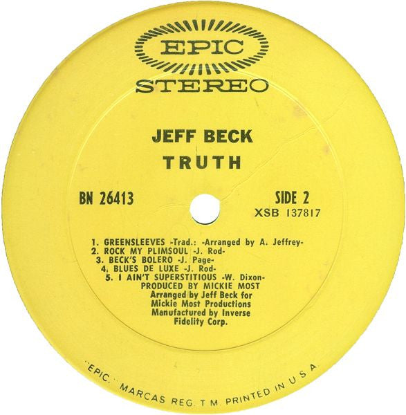 Jeff Beck : Truth (LP, Album, Ter)