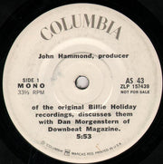 John Hammond : John Hammond, Producer Of The Original Billie Holiday Recordings, Discusses Them With Dan Morgenstern Of Downbeat Magazine (7", Mono, Promo)