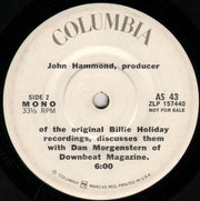 John Hammond : John Hammond, Producer Of The Original Billie Holiday Recordings, Discusses Them With Dan Morgenstern Of Downbeat Magazine (7", Mono, Promo)