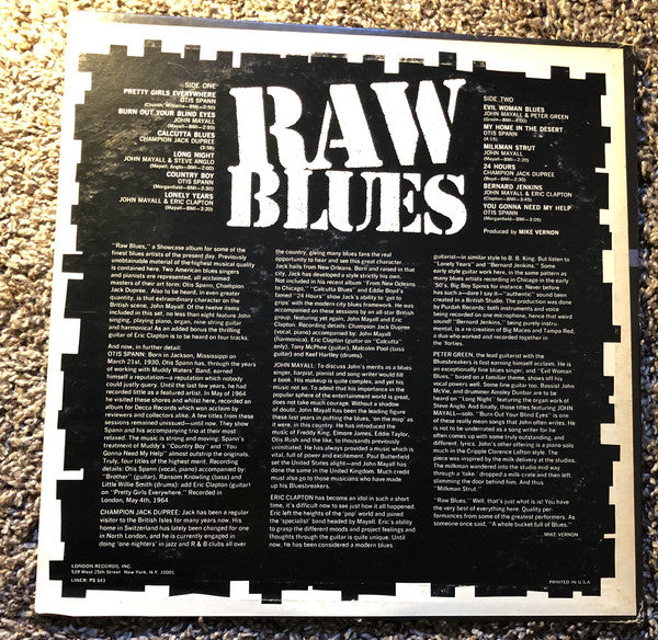 Various : Raw Blues (LP, Album, RP, PH-)