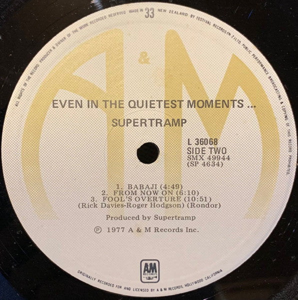 Supertramp : Even In The Quietest Moments... (LP, Album)