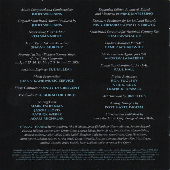John Williams (4) : Minority Report (Expanded Original Motion Picture Soundtrack) (2xCD, Album, Ltd, RM)