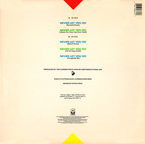 Sweet Sensation : Never Let You Go (12", Single, SRC)