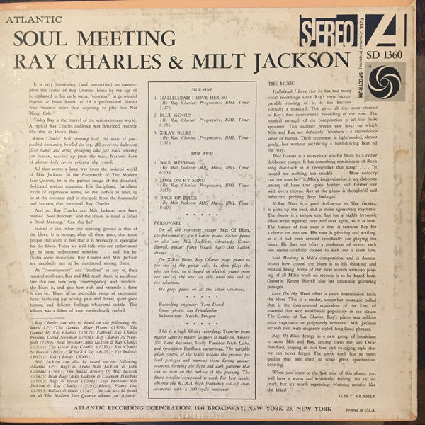 Ray Charles & Milt Jackson : Soul Meeting (LP, Album, MGM)