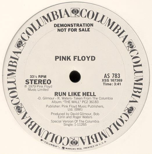 Pink Floyd : Another Brick In The Wall (Part II) / Run Like Hell (12", Promo)