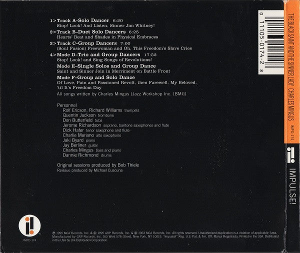 Charles Mingus : The Black Saint And The Sinner Lady (CD, Album, RE, RM, Dig)