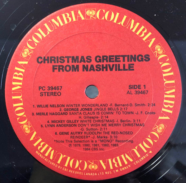 Various : Christmas Greetings From Nashville (LP, Comp, Mono)