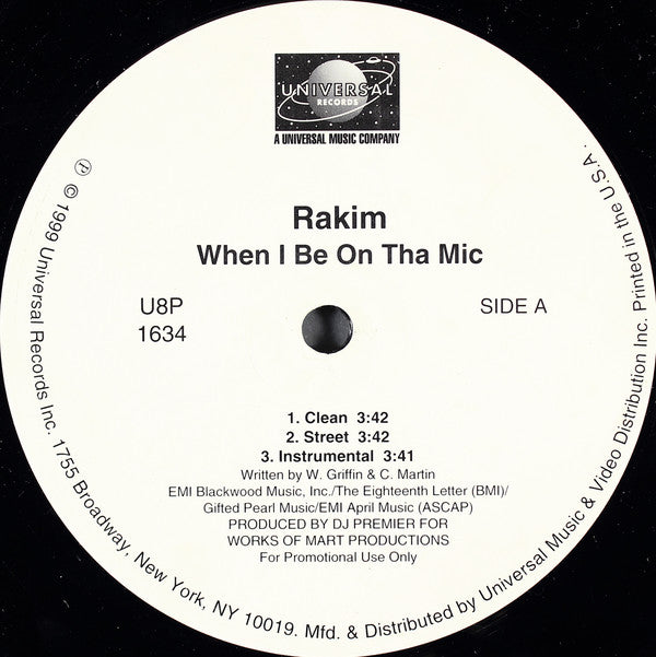 Rakim : When I Be On The Mic / Flow Forever (12", Promo)