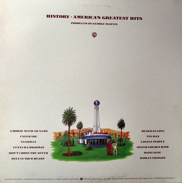 America (2) : History · America's Greatest Hits (LP, Comp, RP, Jac)